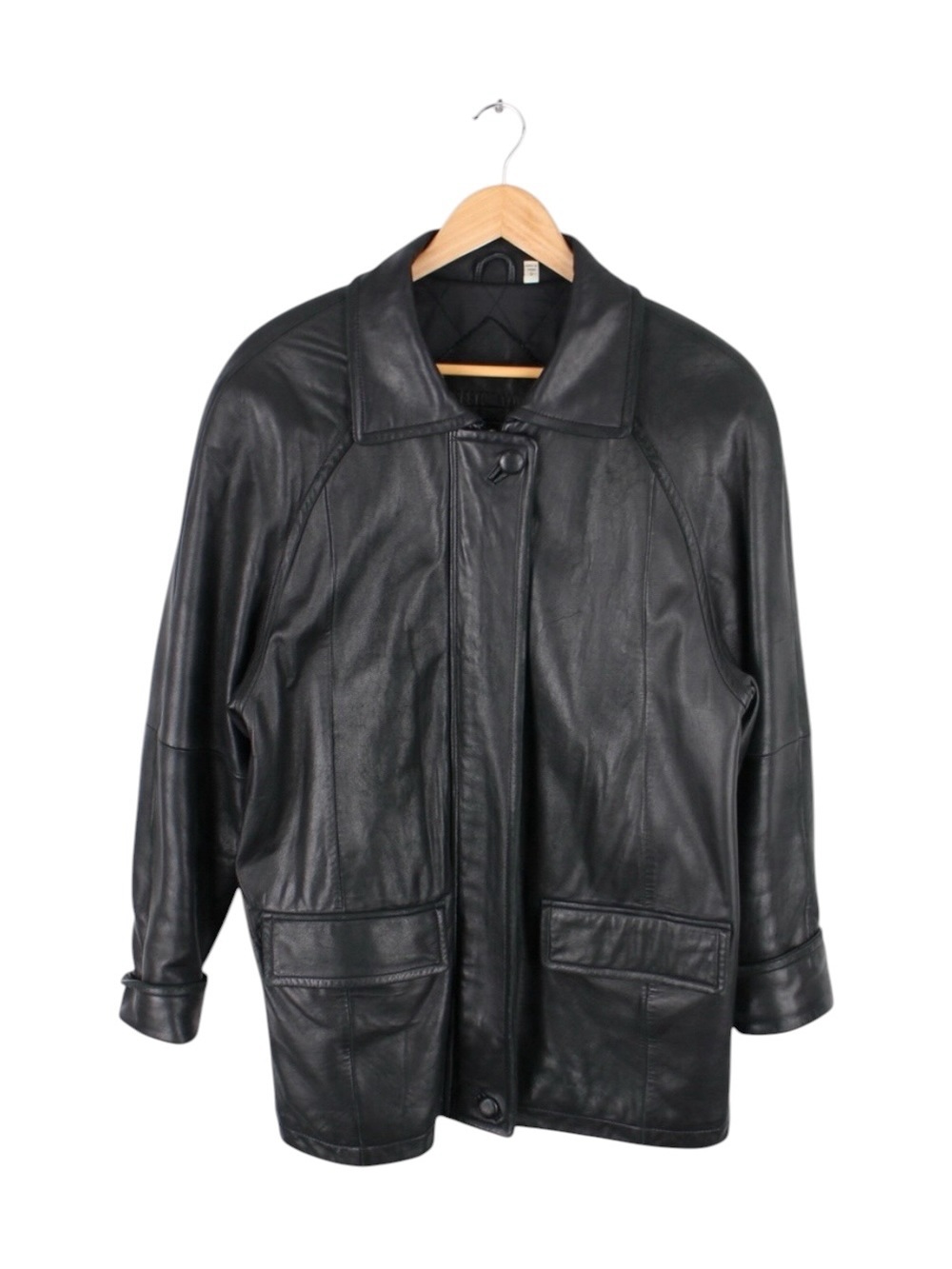 Vintage Preston & York Leather Jacket Quilted Lined Black Genuine Women's Small